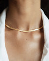 LOLO NECKLACE HERRINGBONE GOLD, 16"
