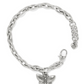 Back view of a silver plated bracelet with a butterfly charm