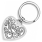 Back view of a heart key chain with swirl details