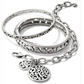 View of a collection of contempo bracelets.