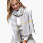 FOXFORD SCARF GREY AND GOLD EXTRA FINE MERINO
