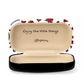Open view of a compact white box with a beige interior lining and the words "Enjoy the little things" and "Brighton" written inside.