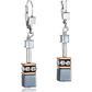 Closeup view of Ice Blue GeoCube earrings