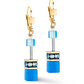 View of the turquoise GeoCUBE earrings