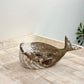 MEDIUM CARVED WOOD WHALE RUSTIC WHITE
