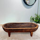 CARVED WOOD LONG OVAL BOWL WITH LEGS