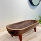 CARVED WOOD LONG OVAL BOWL WITH LEGS