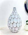 CARVED DIVOT RESIN TEARDROP VASE
