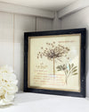 WOOD FRAMED BOTANICAL WALL ART QUEEN ANNE'S LACE
