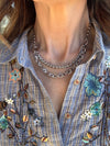 MYKA TWO CHAIN NECKLACE AUDREY SILVER RHODIUM