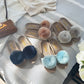 LA-A-SOLE POM POM SLIDES, SIZE MEDIUM SILVER POM