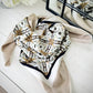 de LAMAR SILK SQUARE SCARF, IVORY/BEIGE