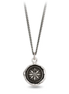 Front view of a pendant necklace in silver