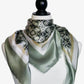 de LAMAR SILK SQUARE SCARF, GREEN
