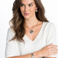 Photo of a model wearing the hinged bangle bracelet