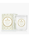 Image shows a candle in a reusable glass vessel come beautifully boxed. Shop Voluspa Candles @provenancefinethings.ca