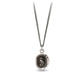 Silver necklace with a pendant on a white background